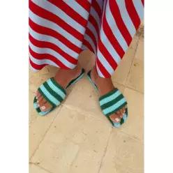 ZARA CROCHET 크로셰 FLAT 플랫 Sand 샌드 ALS 샌달 샌들 - MultiCOLOUR 컬러ED 컬러드 2618/810/202