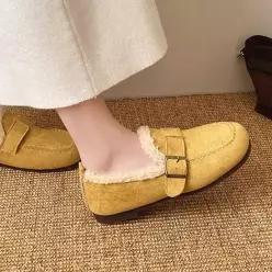 추울때 털 안감 따뜻한 로퍼 슬립온 방한화 모카신 여성패션슈즈 엄마멋진슈즈