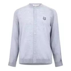 Maison Kitsune 메종 키츠네 남성 여우 고급 메리노 울 가디건 - 그레이 멜란지 7832659