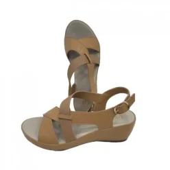 여성 발편한 소재콤비 베이직 웨지샌들 PFCMSD690-4_US 593181