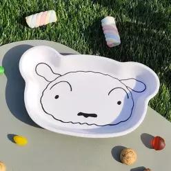 짱구는못말려 멜라민 플레이트 접시 식기 그릇 - 흰둥이