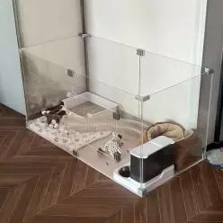 투명 실내 울타리 방묘문 철장 펫하우스 애완동물 반려동물 조립 펜스 고양이 애완견