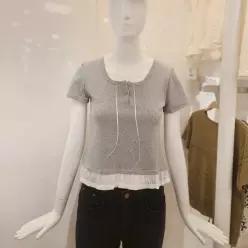 여름 스판 레이스 레이어드 리본 티셔츠 (622950) _EPT