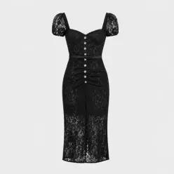 셀프포트레이트 26 SWEETHEART LACE MIDI DRESS RS26173MA-BLACK) 스윗하트 레이스 미디 드레스)