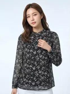 올포유 여성 플라워 프린트 블라우스형 티셔츠 ALTRN2321-199