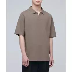 무신사 스탠다드 MUSINSA STANDARD 슬릿 넥 피케 폴로 셔츠 [모카] 2245353 MMJTP6Z04-M