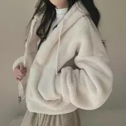 [라일리여성의류] Rly 크롭 커플룩 후드집업자켓 루즈핏 오버핏 30대