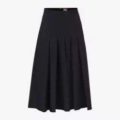 코튼 플리츠 미디 스커트 2616101021600 004
