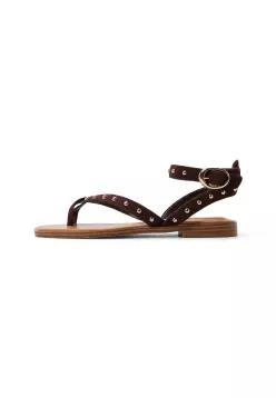 ALDO 알도 다레시 - T자 스트랩 샌들 다크 브라운 7656236
