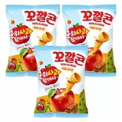 롯데 꼬깔콘 애플시나몬 75g 3입 비스킷 아이 어린이 간식