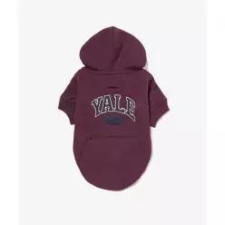 YALE 투톤아치 도기 후드 강아지옷 와인
