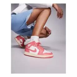 조던 여성 스니커즈 운동화 나이키 Air 1 Mid 핑크 화이트 345997 단화 캐주얼