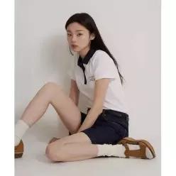 빈폴 레이디스 [HUNTER] 칼라 배색 슬림핏 피케 티셔츠 화이트 (BF6642K031) 6537688