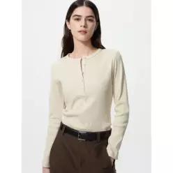 [매장정품] UNIQLO 립헨리넥T긴팔 E487908-000-00 2233066