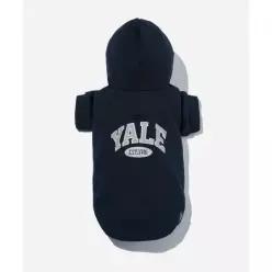 YALE 투톤아치 도기 후드 강아지옷 네이비