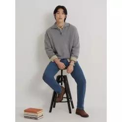 [빈폴] [Essential] 베러 핏 쿼터집 니트 그레이 (BC6851E043)