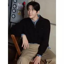 [김선호착장] [빈폴] [Essential] 베러 핏 쿼터집 니트 블랙 (BC6851E045)