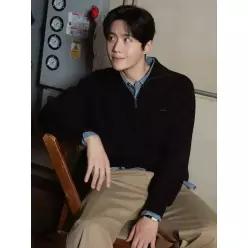 [김선호착장] [빈폴] [Essential] 베러 핏 쿼터집 니트 블랙 (BC6851E045)