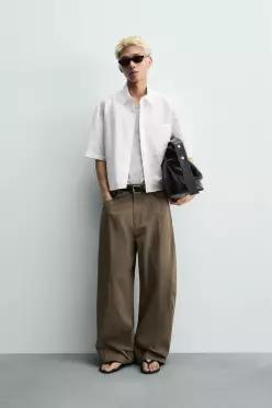 자라 ZARA 벌룬핏 팬츠 - 카키 8574/380/505