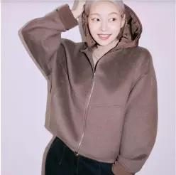 [SI]디테쳐블 후드 집업 하프 코트 크림 (SHHRY2623)_ESS