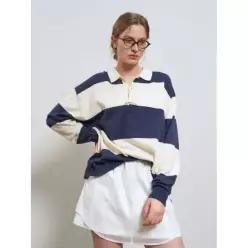 제너럴아이디어 GENERALIDEA UNI 스트라이프 럭비 티셔츠 [NAVY] GF1UKP006 GF1UKP006NAW 122465