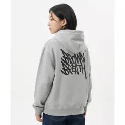 BROWNBREATH TAG HOODIE - MELANGE GREY