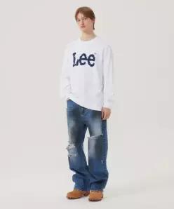 리 LEE 맨 릴랙스드핏 오일 워싱 데님 팬츠 인디고 미듐