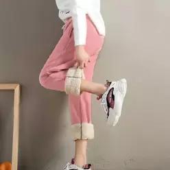 여성 양털 기모 조거 팬츠 여자 겨울 밴딩 츄리닝 바지