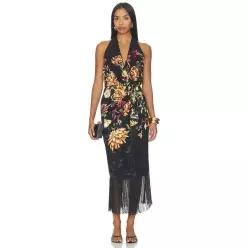 리볼브직영몰 HEMANT AND NANDITA FRONT DRAPED MIDI DRESS 미디 원피스 BENE-WD487 Midi