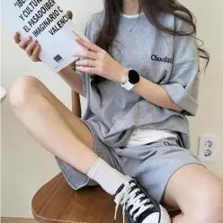 [라일리여성의류] Rly 그레이 상하의 셋업 홈웨어 여름코디 여성용