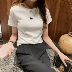 [하프클럽/알티피아]반팔티 여자 라운드 슬림 무지티 데일리 흰티 면티