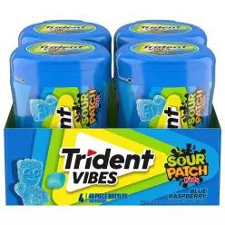 Trident Vibes SOUR PATCH 아동용 블루 라즈베리 츄잉껌 40개 4병 총 160개 231385
