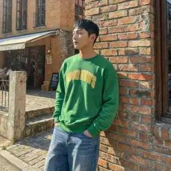 [하프클럽/]봄 가을 남성 레터링 오버핏 맨투맨 긴팔 티셔츠 상의