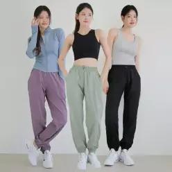 여자 슬림핏 조거팬츠 밴딩 트레이닝 바지 운동 일상복 편한 CW페더