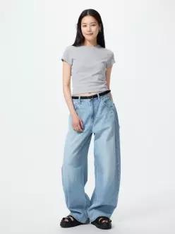 [국내배송] 유니클로 배기배럴레그진(다리길이75cm) E482280-000-00