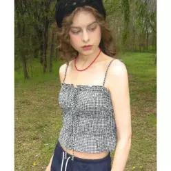 후아유 WHO.A.U Dobby Check Blouse WHBLG2541F 129796
