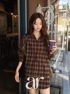 (MADE/펜던트/보들피치기모/빈티지체크) 르덴 펜던트 피치기모 루즈핏 체크 가을남방 bs8905