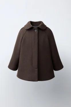 [국내매장] ZARA 여아 울 만테코 패브릭 코트 - 초콜렛 6215/234/717 559587