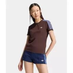 매장정품 ADIDAS KU8194 3 스트라이프 슬림 티셔츠 아우라커피 반팔 여름옷 6876