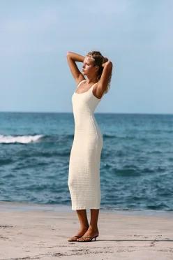 ZARA 텍스처 미디 원피스 - 크림 5039/822/712