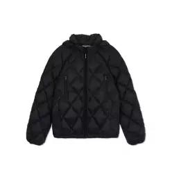 MATIN KIM QUILTING HOODY LIGHTWEIGHT JUMPER IN BLACK 5539951 MK2600DW006VBB