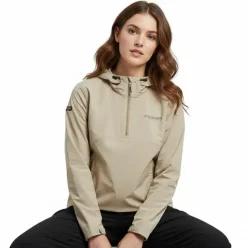 디스커버리 봄가을 이월할인 여성 우븐 에센셜 트레이닝 아노락 자켓나일론스판아웃도어세미오버핏 DWTR360