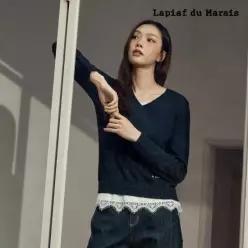 라삐아프 26FW 레이스 디테일 니트탑 2종(블랙+크림)