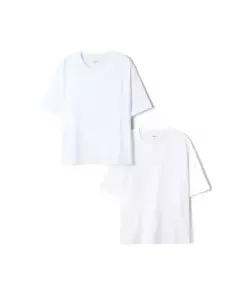 스파오 2PACK 남성 세미 크롭 반팔티_SPRWGA9A20