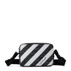 Off White 오프 화이트 줄무늬 카메라 가방(탈부착 스트랩 포함) - 검정 7614669
