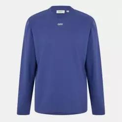 Off White 오프 화이트 스탬프 스케이트 긴팔 티셔츠 - 다크 블루-화이트 7641653