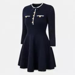 셀프포트레이트 26 Bow Knit Mini Dress RS26055S NAVY) 리본 니트 미니 드레스)