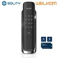 웰콤 무타공 푸시풀 신제품 [스윙] SWING (WP-450) 카드키4개+번호키 블루투스(옵션) 현관문 디지털도어락