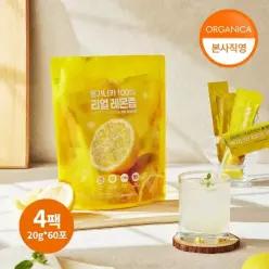 [올가니카] 비가열 리얼 레몬즙 스틱 60포 (300g x 4팩)