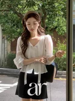 (국내제작) (타이포인트/레이어드추천) 메레므 타이 긴팔 가을블라우스 bs8919